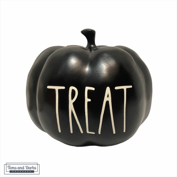 Rae Dunn TRICK TREAT Black & White Small Pumpkins - Picture 3 of 3